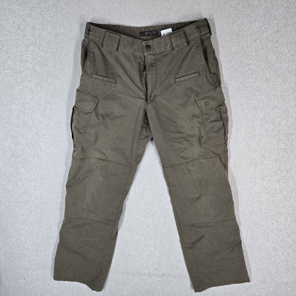 5.11 Tactical Men Pants 34X30 Green Cargo Ripstop Outdoor Pockets 28" Inseam